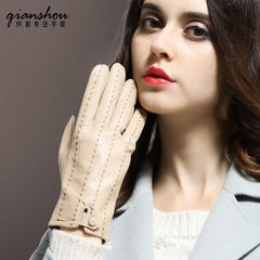 Winter ladies leather gloves plus thickening, warm, short fiber first, sheep skin, gloves, female