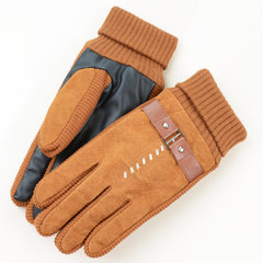 Korean winter students, winter wind, pigskin, outdoor riding, men's gloves plus cashmere, thickening motorcycle (Classic) black