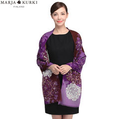 Maria, GUCCI, MARJAKURKI, wool, cashmere blended scarf, blue and purple printed paste drill, long shawls
