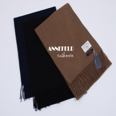 Exports Japan single genuine cashmere wool blended solid scarf, black
