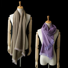 Elegant atmosphere 9a11c export pure wool cashmere blended color Unisex fringed scarf