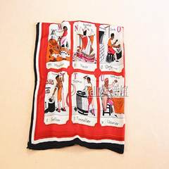Silk wool cashmere blended super warm Fashion Print Scarf Shawl Scarf Shawl all-match Red black edge