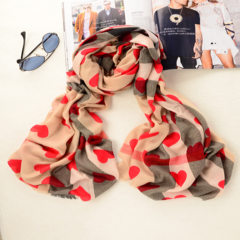 The influx of goods the cashmere blended scarf scarf classic modal heart spring stamp Plaid Scarf