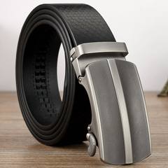 Hot male leather belt automatic buckle layer pure leather business men belt retro casual pants young hand 105cm