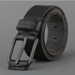 Men's leather belt, leisure leather, retro youth belt, men's hand buckle, Korean Jeans Belt 110cm