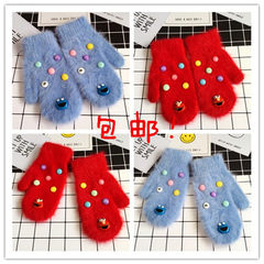 South Korean female rabbit wool gloves all-match female student touch refers to all the Korean winter sweet warm cycling thickening