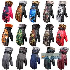 Outdoor special paragraph thickening ski gloves, women warm waterproof all refers to men's cashmere, windproof, cold cotton gloves