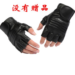 Anti slip tactics, special forces, half gloves, motorcycle, half finger, men and women riding, leather gloves, outdoor riding in summer Black - (no gift)