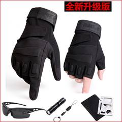 Black Hawk tactics, semi finger gloves, men's wear and tear, mittens, male summer sun protection, outdoor sports, mountain climbing