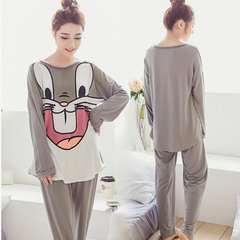 Cartoon linked pajamas, winter men and women, autumn dinosaur animals, lovers' suits, owls, love apartments, flannel, XS, bunny.