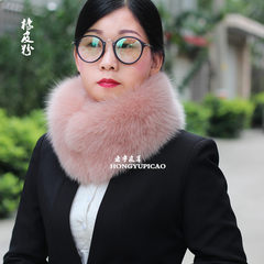Real fur collar, fur collar, fox fur collar, fur collar, fur scarf, short Korean, autumn and winter women, multicolor, optional rubber pink clip.