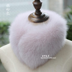 Real fur collar, fur collar, fox fur collar, fur collar, fur scarf, short Korean, autumn, winter, women, multicolor, optional lotus root pink clip.