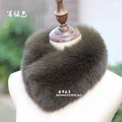 Real fur collar, fur collar, fox fur collar, fur collar, fur scarf, short Korean, autumn and winter women, multicolor optional army green is a clip collar.