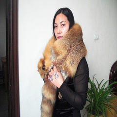 Huihong winter new Fox shawl red fox fur and long scarf whole fox fur collar The red fox character 125CM