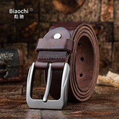 Male leather belt buckle. The first layer of pure leather belt all-match retro casual jeans with young men 120cm