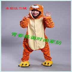 Autumn and winter, flannel, male and female cartoon animals, Siamese pajamas, men's women, twelve zodiac signs, tigers send paw shoes Tiger claw shoes