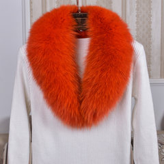 Real fox fur collar, green fruit collar, male lady fur scarf, real hair collar collar, whole skin, made of cow horn collar, black orange red cloth, long 80CM
