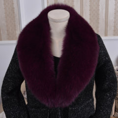 Real fox fur collar, green fruit collar, male lady fur scarf, real fur collar, leather, made of cow horn, black and purple red cloth, long 80CM