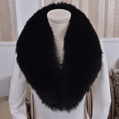 Real fox fur collar, green fruit collar, male lady fur scarf, real hair collar collar, whole skin, made of cow horn collar, black and white pure black cloth, long 80CM