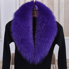Real fox fur collar, green fruit collar, male lady fur scarf, real fur collar, leather, made of cow horn, black and violet cloth, long 80CM.