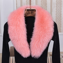 Real fox fur collar, green fruit collar, male lady fur scarf, real fur collar, leather, made of cow horn, black and white pink cloth, long 80CM