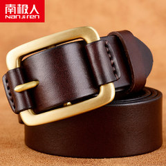 Wu Jing originals Mens leisure belt all-match pin buckle belt head layer cowhide leather belt Korean youth 120cm
