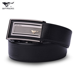 Genuine leather belt belt Septwolves men men wearing automatic belt buckle men's business 120cm