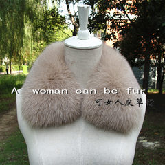 The fox fur collar real fur Fox Fur Scarf Collar fur collar all-match fur color Beige