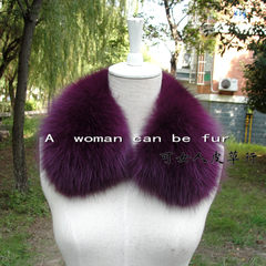 The fox fur collar real fur Fox Fur Scarf Collar fur collar all-match fur color PLUM PURPLE