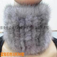 The new Mink Collar scarf scarf mink wool scarf with Fur Collar Scarf winter fur Sapphire color