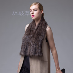 AYJ fur woven scarf shawl imported Russian sable fur collar all-match warm Deep ecru