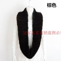 New mink fur grass scarf, neck collar, female head, autumn winter, warm shawl, long woven knitted bag, 100% imported Black Mink Fur Black
