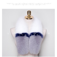 Korean winter thick warm fox fur scarf imported large fur scarf scarf in MS. White + grey