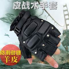 Special leather, half finger gloves, men's tactics, half rivets, body building, outdoor leather, missing fingers, gloves
