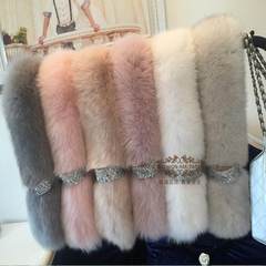 Carol Andy with Fox Fur Scarf all-match winter fur scarf pure Korean lady multicolor special offer Light taro powder
