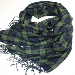 Cashmere scarf thin spring autumn female all-match green silky high-end Cashmere Wool Plaid shawl