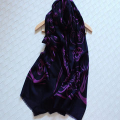 Wool cashmere blend scarf, thin shawl, 200 skull, ladies stripes, special offers