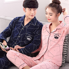 Silk silk couples pajamas summer short sleeves thin code large size men's and women's ice silk spring winter winter pajamas home mailing girl M delivers male XL turndown geometric sleeve long sleeves