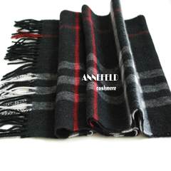 Export authentic Korean men and women cashmere wool blended thick black and plaid scarf