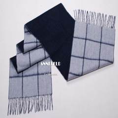 Exports to Japan single new authentic Cashmere Wool Plaid Scarf White Canglan thickening