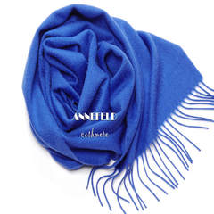Export single Australia genuine new cashmere wool blended color scarf royal blue water