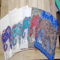 [brocade] jacquard elephant pattern cashmere + wool blended scarf