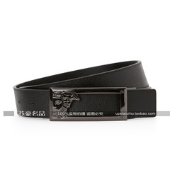 Versace VERSACE Mens belt cross embossed leather belt hollow Medusa LOGO USA Cross Black 105cm