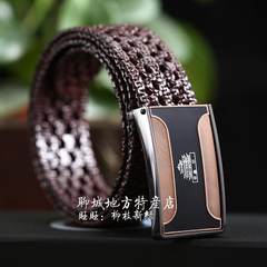 The 2014 men's health Dichotomanthes leather hand woven leather belt belt of Liaocheng specialty retro nostalgia With high-grade wooden box set