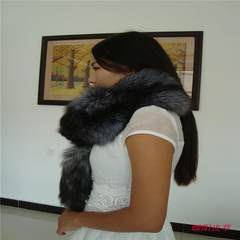 The whole piece of genuine leather scarf fox silver fox fox fur collar silver fox fur scarf