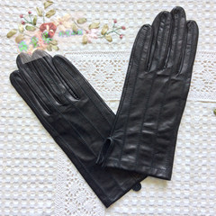 Genuine sheepskin touch screen, single layer, unlined, ladies' fashion, black, premium, fashion, spring and autumn, riding, driving, walking gloves