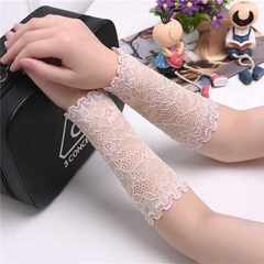 In the spring and summer, sunscreen gloves, women's length, shade, ride, drive, touch screen, pure cotton lace, arm sleeve, sleeve