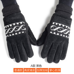 New gloves, men's winter heat plus thickening, students, ladies, outdoor riding, cycling gloves, wool cold proof Female A model black
