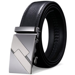 Men's belt, cowhide, youth, leisure, automatic buckle belt, men's leather business band, Korean Trend belt No.1, Paul T08 120cm