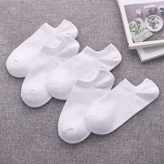 Socks, men socks, socks, socks, socks, shallow boat stockings, four seasons, low waist, odor, sweat and sweat, help summer 380D step on feet 6 pure white 5 pairs.